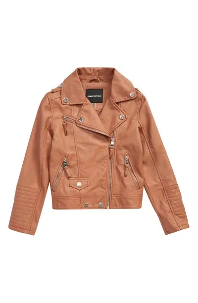 Urban Republic Kids' Faux Leather Moto Jacket In Brown