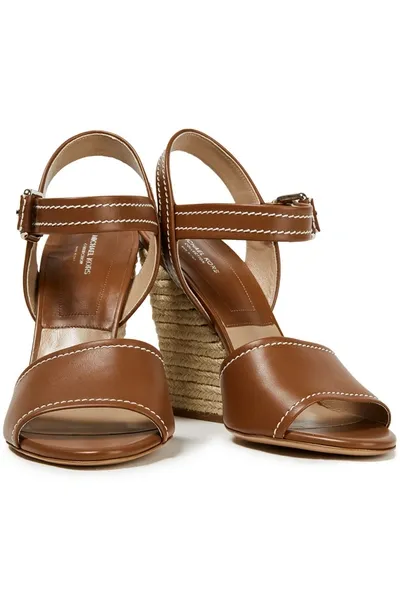 Michael Kors Leather Sandals In Brown