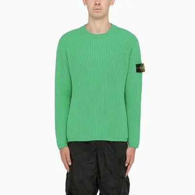 Stone Island Green Ribbed Sweater