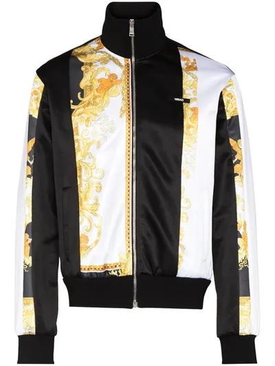 Versace Black Jersey Medusa Renaissance Jacket In Yellow,black