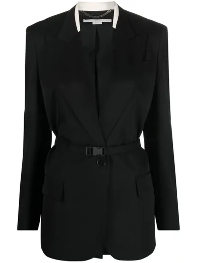 Stella Mccartney Single-breasted Belted Blazer In Black