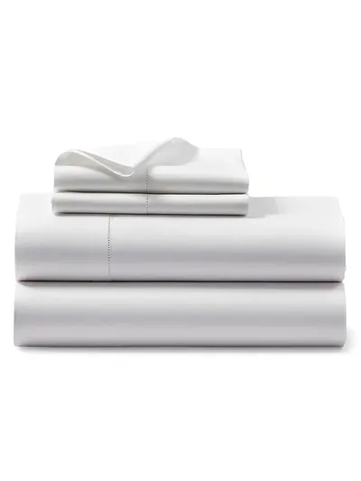 Ralph Lauren Organic Sateen 624-thread Count Fitted Sheet In White