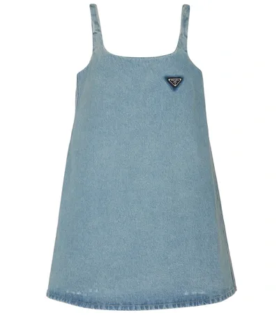 Prada Denim Minidress In Blue