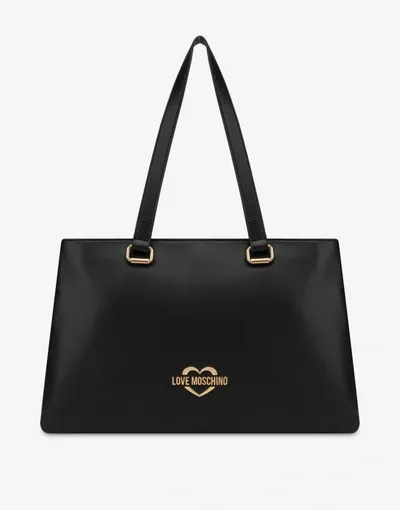 Love Moschino Metal Logo Shopper In Black