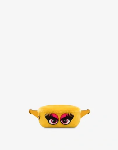 Moschino Soft Fabric Eyes Bumbag In Yellow