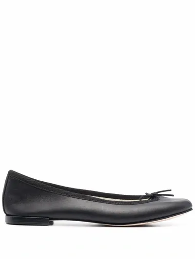 Repetto Black Leather Cendrillon Ballerina Flats