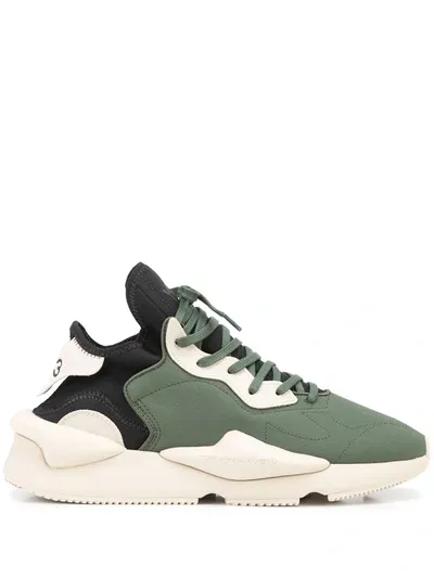 Y-3 Kaiwa Low-top Sneakers In Green/black/beige