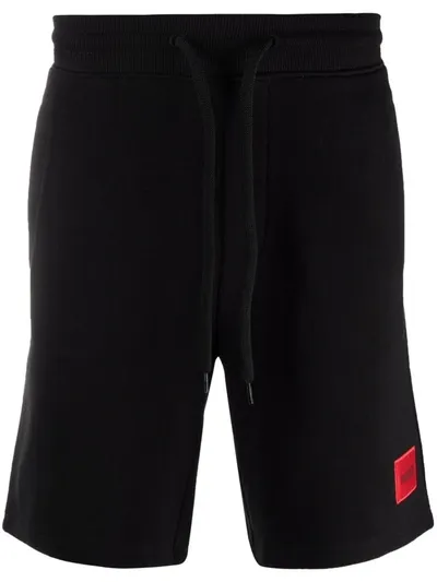 Hugo Logo Patch Track Shorts In Black