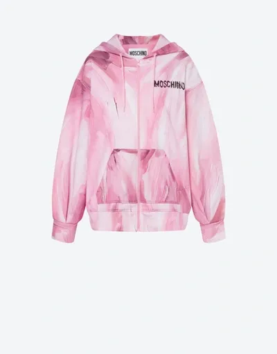 Moschino Painting Cotton Sweatshirt In Pink