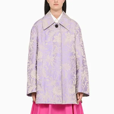 Dries Van Noten Lilac Jacket With Floral Motif In Purple