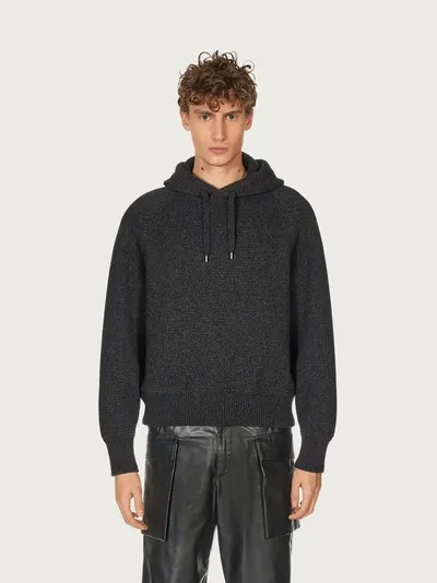 Ferragamo Hooded Sweater In Brown