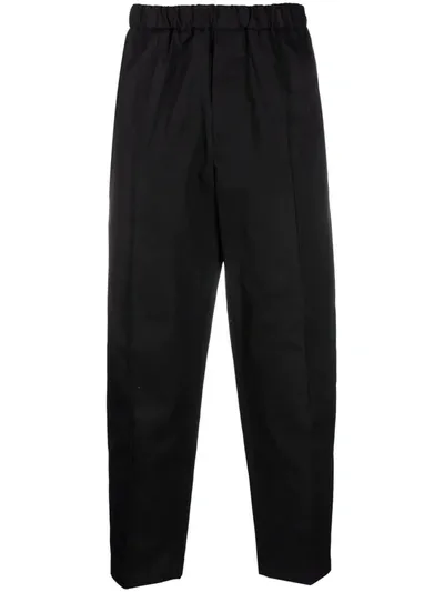 Jil Sander Cropped Tapered Trousers In Black