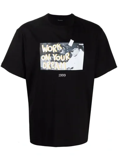 Throwback Black T-shirt With Snoop Dogg Print