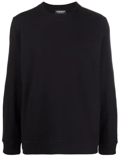 Dondup Crew Neck Pullover Sweatshirt In Black