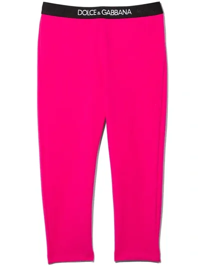 Dolce & Gabbana Baby Girl's Logo Waistband Legging In Pink