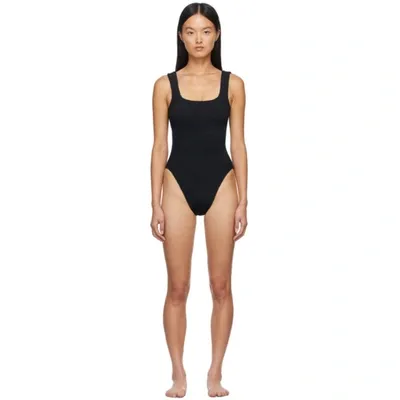 Hunza G Square-neck High-cut One-piece Swimsuit In Black