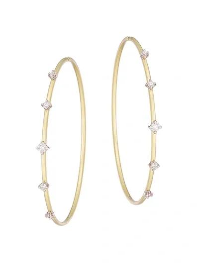 Ila Women's Solar 14k Gold & Diamond Hoop Earrings In Yellow Gold