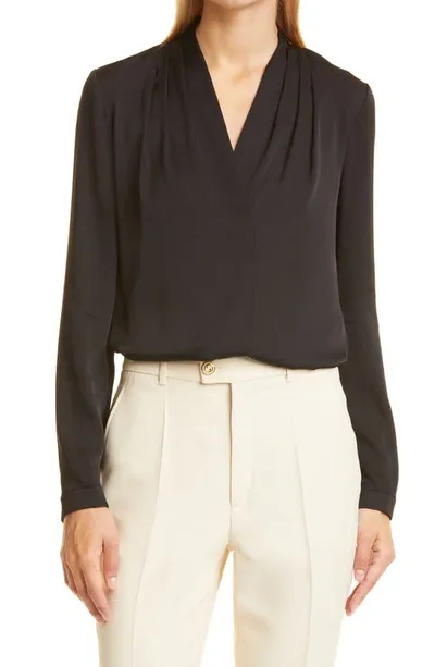 Kobi Halperin Nellie Silk-blend Pleated Blouse In Black