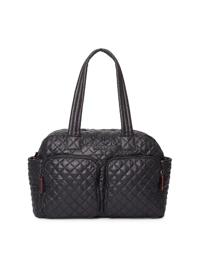 Mz Wallace Nik Quilted Nylon Tote In Black