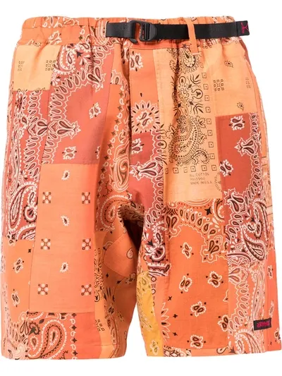 Readymade Paisley-print Buckle-fastening Shorts In Orange