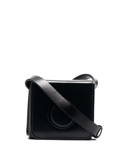 Lemaire Black Leather Camera Bag In Schwarz