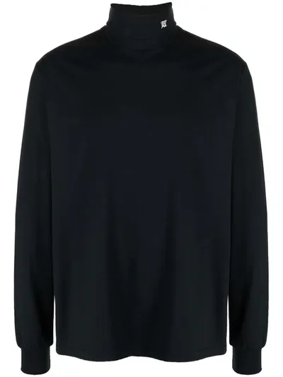 Misbhv Logo-embroidered Roll-neck Jumper In Black