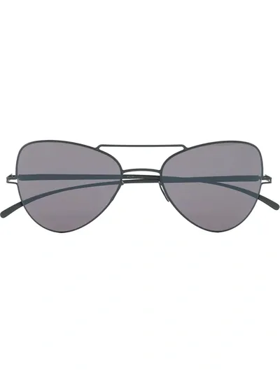 Mykita X Maison Margiela Pilot-frame Sunglasses In Black