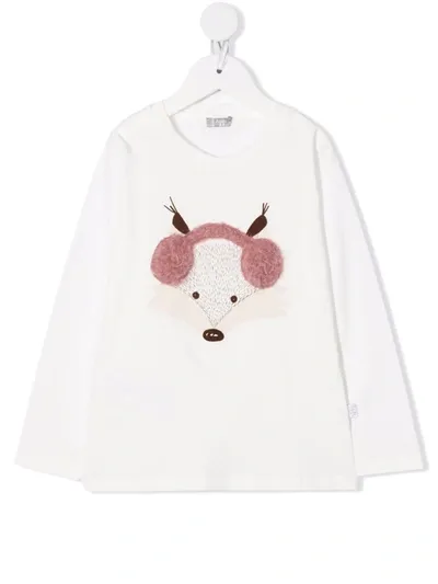 Il Gufo Embroidered Long-sleeved T-shirt In 白色