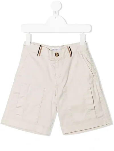 Brunello Cucinelli Kids' Knee-length Chino Shorts In Black