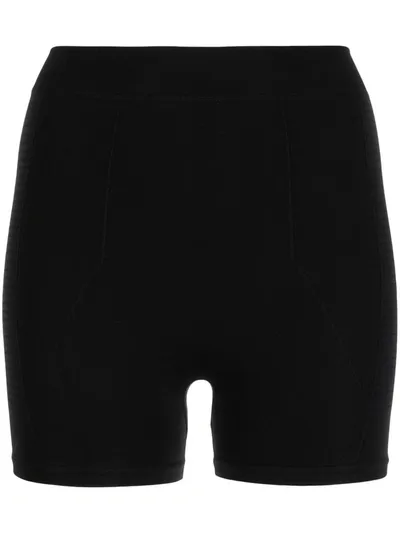 Rick Owens Ribbed-knit High-waist Shorts In Black