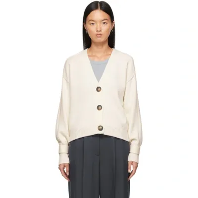 Loulou Studio Zanzibar Wool And Cashmere-blend Cardigan In Ivory