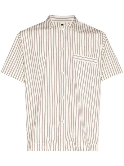 Tekla Striped Organic Cotton-poplin Pyjama Shirt In Hopper Stripe