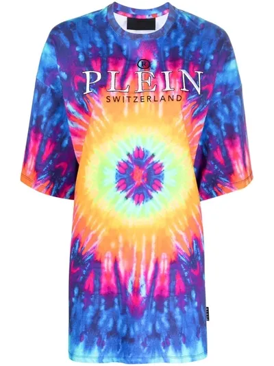 Philipp Plein Tie Dye-print T-shirt Dress In Multi