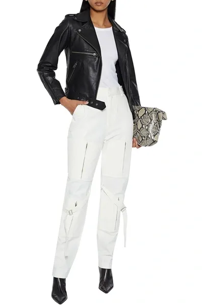 Muubaa Willow Leather Biker Jacket In Black