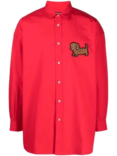 Jacquemus La Chemise Toutou Long-sleeve Shirt In Red