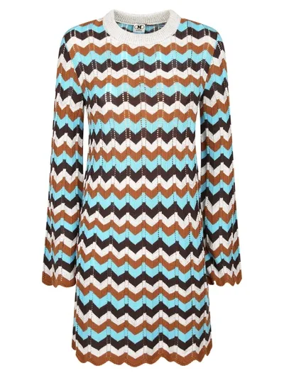 M Missoni Metallic Crochet-knit Wool-blend Mini Dress In Multi