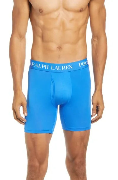 Polo Ralph Lauren Assorted 3-pack 4d Flex Performance Mesh Boxer Briefs In Blue Multi