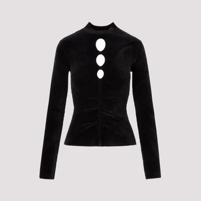 Msgm Cut-out Detail Knitted Top - Atterley In Black