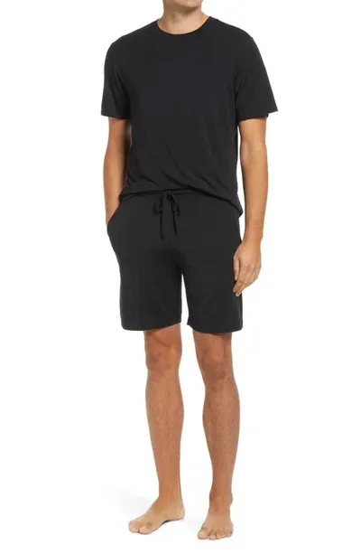 Eberjey Henry Jersey Knit Short Pajamas In Black