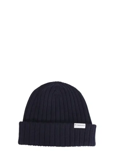 Woolrich Ribbed-knit Virgin Wool Beanie In Blue