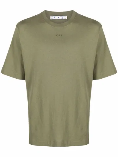 Off-white Arrows-motif Short-sleeve T-shirt In Green