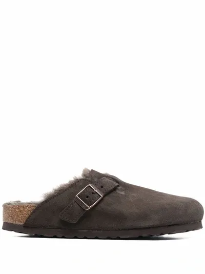 Birkenstock Boston Shearling Mules In Green