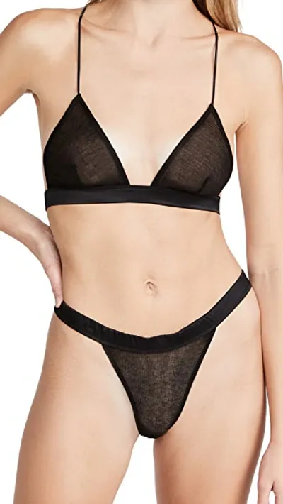 Kiki De Montparnasse Ribbed Intime Soft Bra In Black