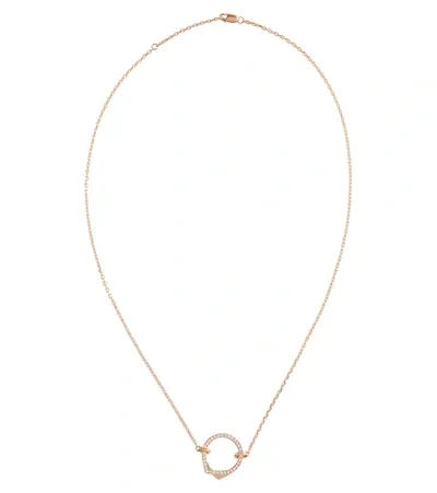 Repossi Antifer 18ct Rose-gold And 0.20ct White Diamond Necklace In Pink Gold 18k