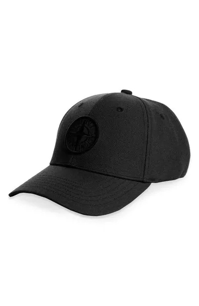 Stone Island Black Cotton Six-panel Cap