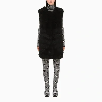 Yves Salomon Black Fur Waistcoat