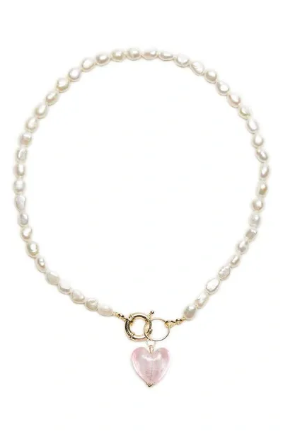 Petit Moments Lisa Freshwater Pearl Necklace In Pink