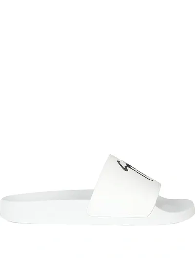 Giuseppe Zanotti Brett Logo-print Slides In White