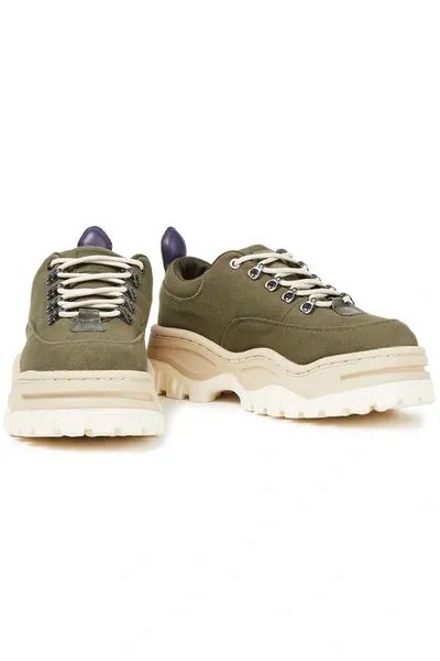 Eytys Angel Cotton-canvas Sneakers In Green