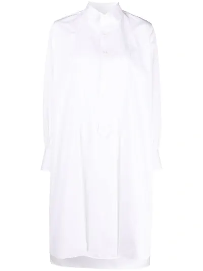 Maison Margiela High-low Hem Shirtdress In Weiss